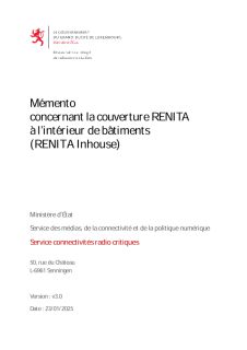 Mémento concernant la couverture RENITA à l'intérieur de bâtiments (v.3)